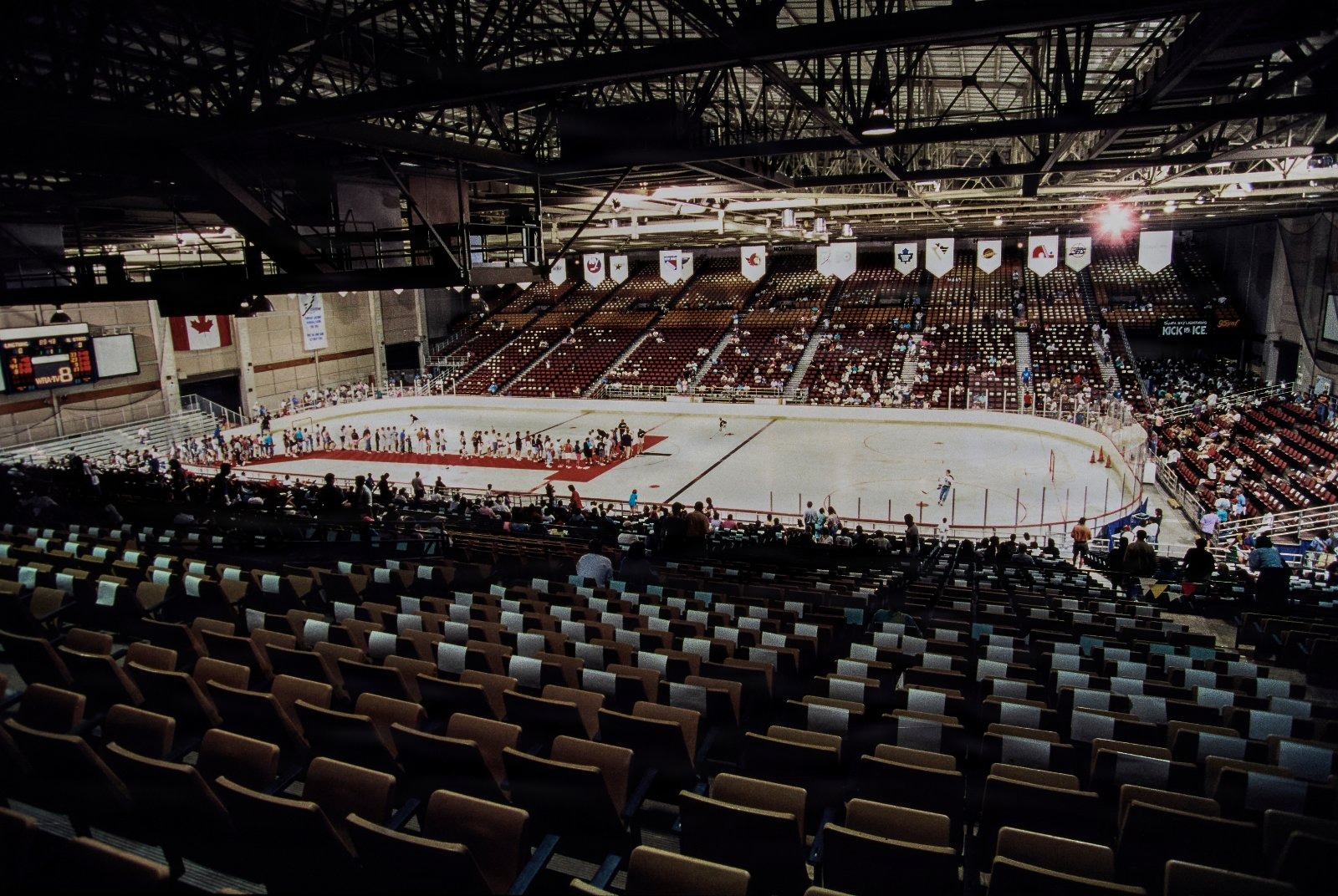 A view of the interior of the Expo Hall Arena on August 22, 1992 during Hockeyfest II.                               