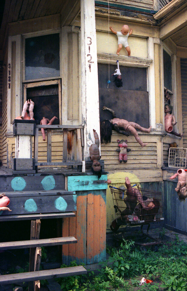 Detail, ‘The Baby Doll House’,  a few days before it was demolished by Mayor Coleman Young in 1987.