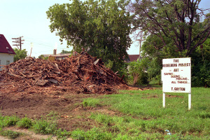The remains of ‘The Baby Doll House’, demolished by Mayor Coleman Young in 1987.