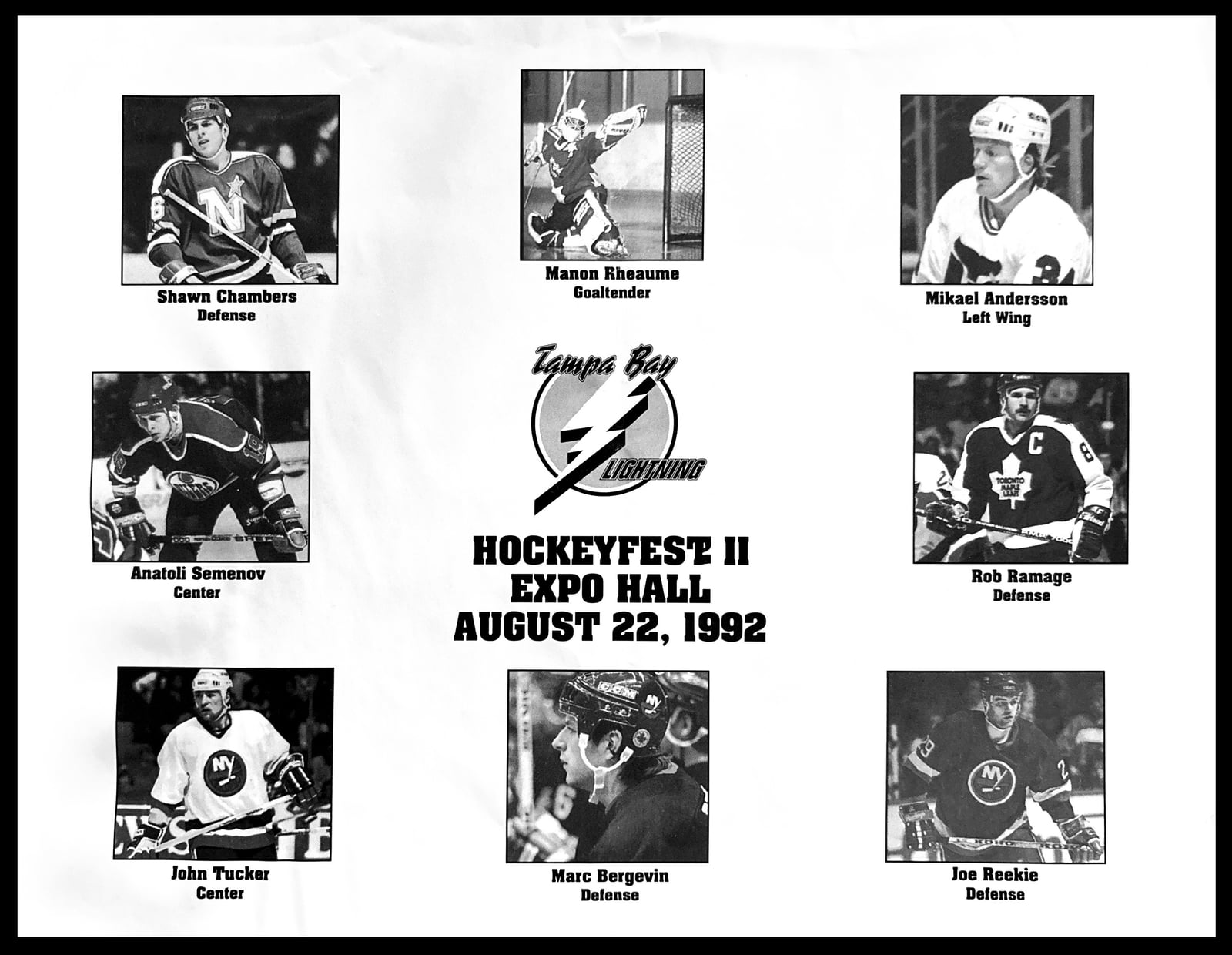 Hand out from the Hockeyfest II at the Expo Hall. 