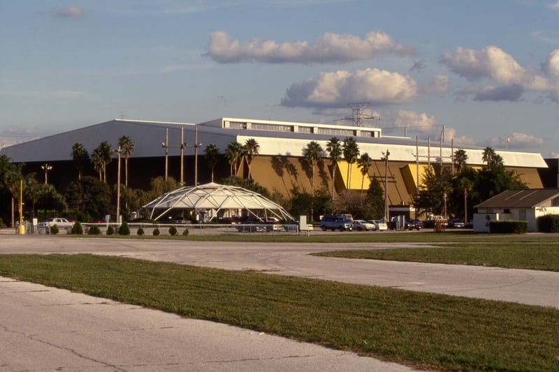 The Expo Hall in 1992 at the Florida State Fairgrounds east of downtown Tampa, FL. It served as the inaugural season home of the Tampa Bay Lightning. 